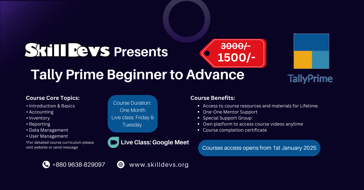 Tally prime beginner to advance live course